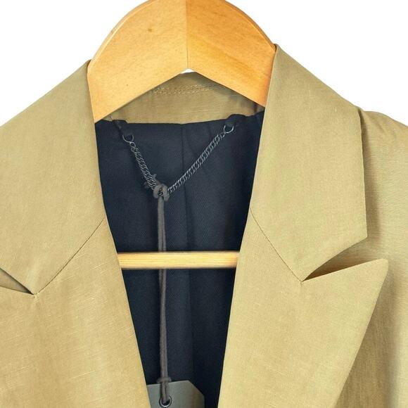 New ALLSAINTS Yolanda Lyn Relaxed Fit Woven Women’s Khaki Blazer Sz UK4 / US0 - Picture 4 of 15